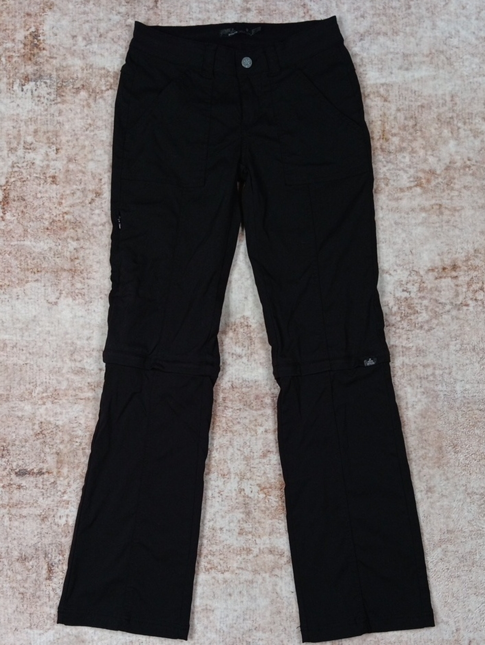 Prana Black Convertible Hiking Pants Womens Size 0